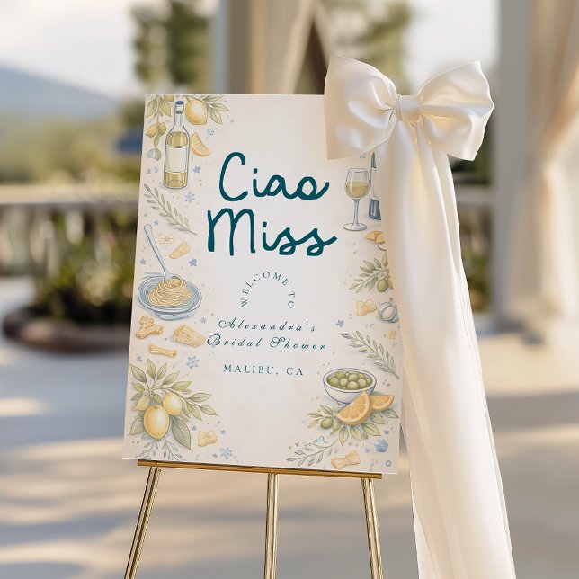 Italian Ciao Miss Bridal Shower Foam Board (Creator Uploaded)
