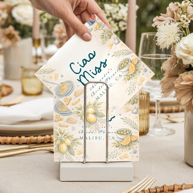 Italian Ciao Miss Bridal Shower Napkins (Creator Uploaded)
