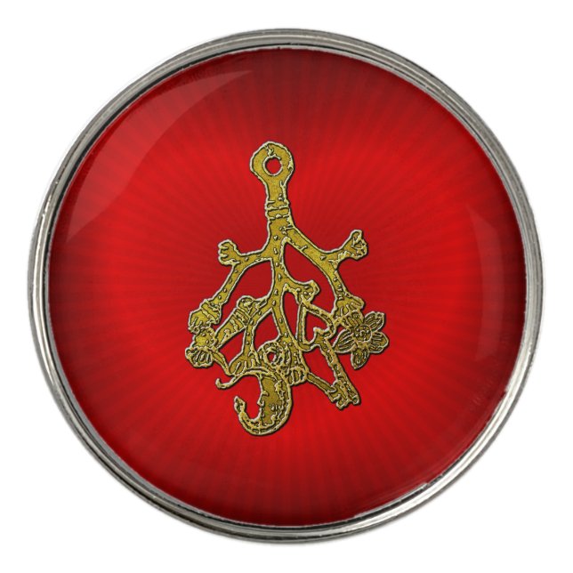 Italian Cimaruta Good Luck Charm Golf Ball Marker (Front)