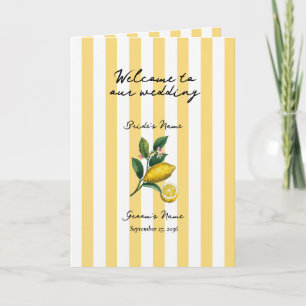 Italian Citrus Lemon Wedding Order of Service Program