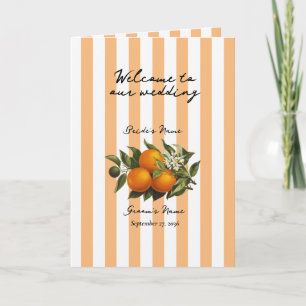 Italian Citrus Orange Wedding Order of Service Program