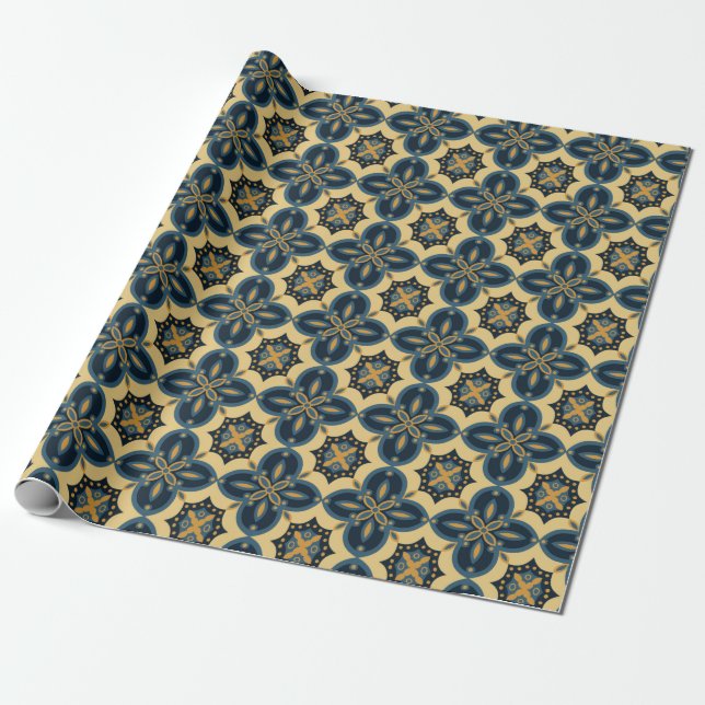 Italian Classic Floor Motifs Seamless Pattern 5 Wrapping Paper (Unrolled)