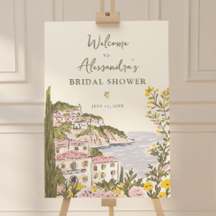 Italian Coast Bridal Shower Welcome Foam Board