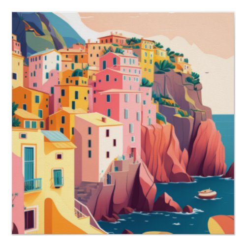 Italian coast city poster