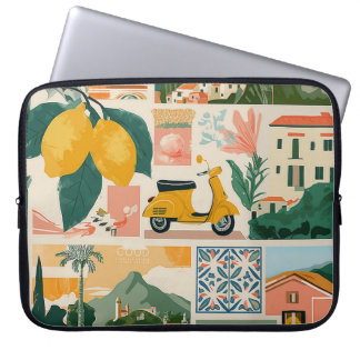 Italian Coast Collage - Mediterranean Summer Vibe Laptop Sleeve