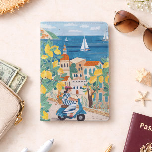 Italian Coast Scooter Art Illustration Passport Holder