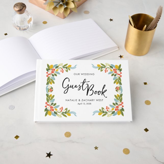 Italian Coast Wedding Guest Book (Front Open)