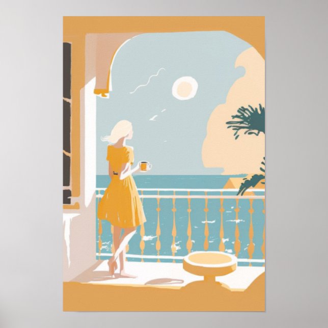 Italian coast woman city poster (Front)