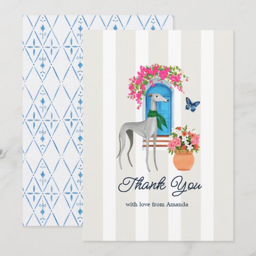 Italian Coastal Mediterranean Greyhound Bridal Thank You Card