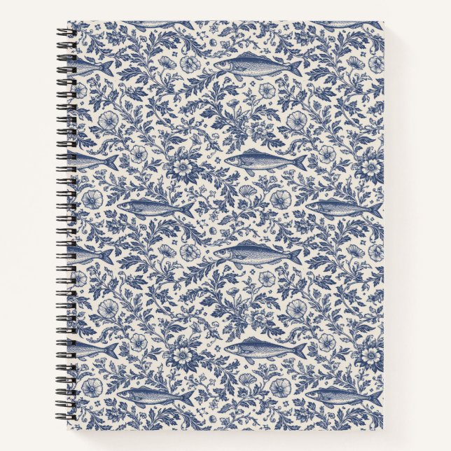 Italian Coastal Sardine Floral Notebook  (Front)