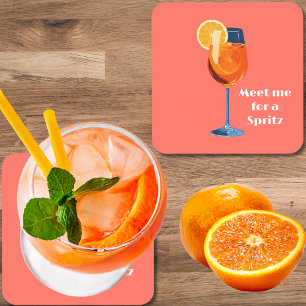 Italian Cocktail Drink Vintage Retro Happy Hour Beverage Coaster
