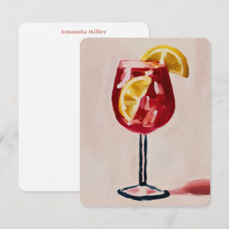 Italian Cocktail Happy Hour Vintage Retro Abstract Note Card