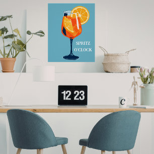 Italian Cocktail Happy Hour Vintage Retro Abstract Poster