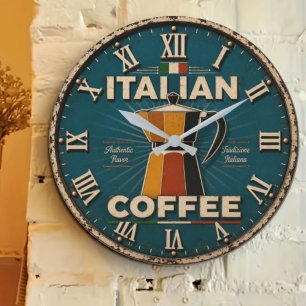 Italian Coffee  Large Clock