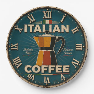 Italian Coffee Paper Plates