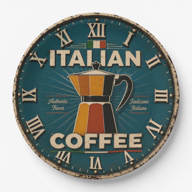 Italian Coffee  Paper Plates (Front)