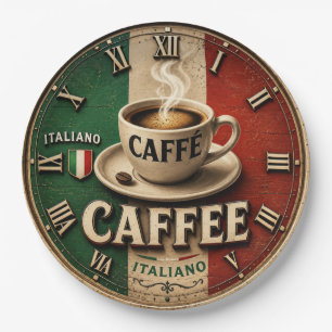 Italian Coffee Rustic Kitchen Vintage Espresso Paper Plates