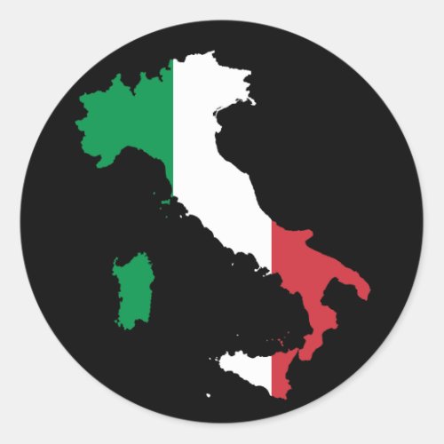 Italian Colors on the Boot Classic Round Sticker