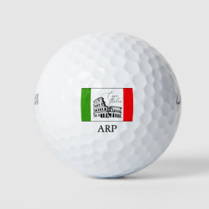 *~* Italian Colosseum Flag Ciao Italia Italy Golf Balls