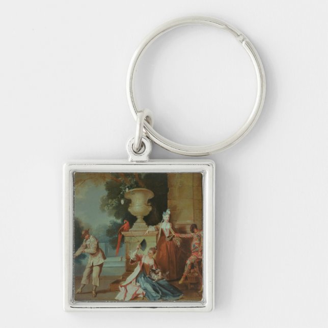Italian Comedians in a Park, c.1725 Keychain (Front)