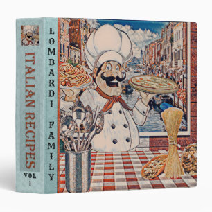 Italian Cooking Custom Recipe 3 Ring Binder