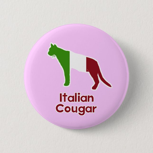 Italian Cougar Pinback Button (Front)