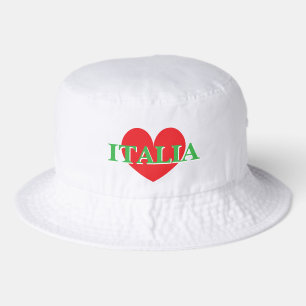 Italian country colors bucket hat with heart logo