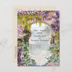 Italian country home outdoors announcement postcard