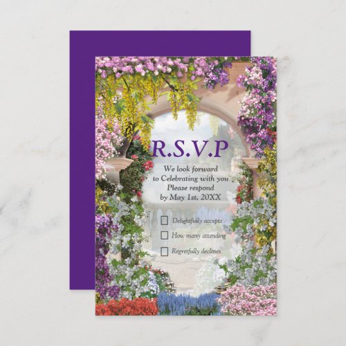 Italian country home outdoors RSVP card