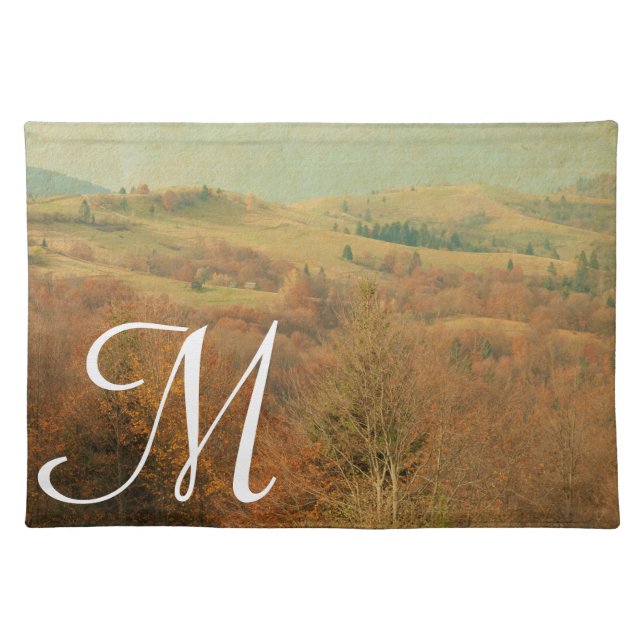 Italian Country Side Monogram Initial Place Mat (Front)