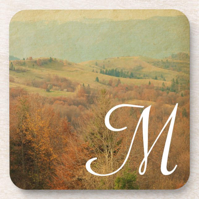Italian Country Side Rollin Monogram Drink Coaster (Front)