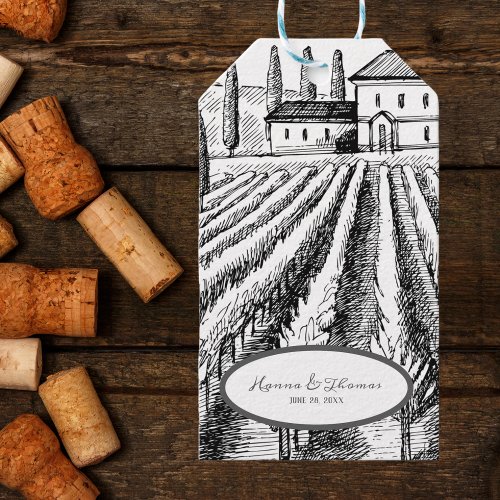 Italian Countryside Vintage Vineyard Wedding Gift Tags