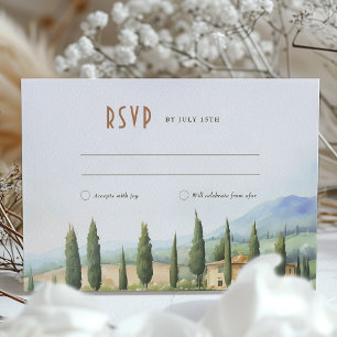 Italian Countryside Watercolor Wedding RSVP Card