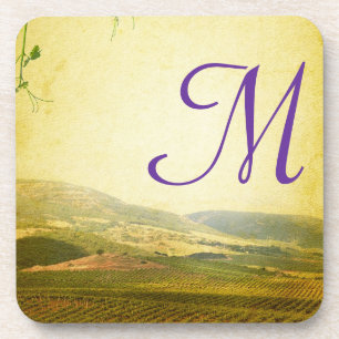 Italian Countryside Winery Monogram Drink Coaster