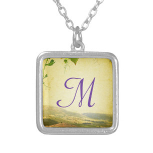 Italian Countryside Winery Monogram Necklace