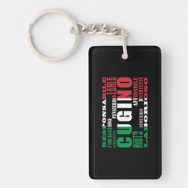 Italian Cousins : Qualities Keychain (Front)