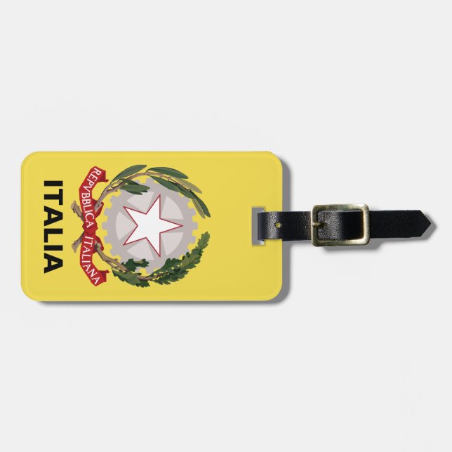 Italian Crest Luggage Tag (Front Horizontal)