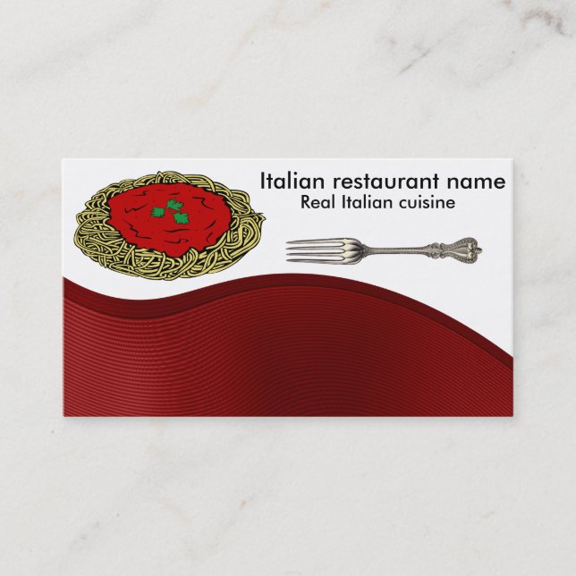 Italian cuisine business card (Front)