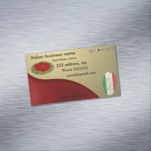 Italian cuisine business card magnet