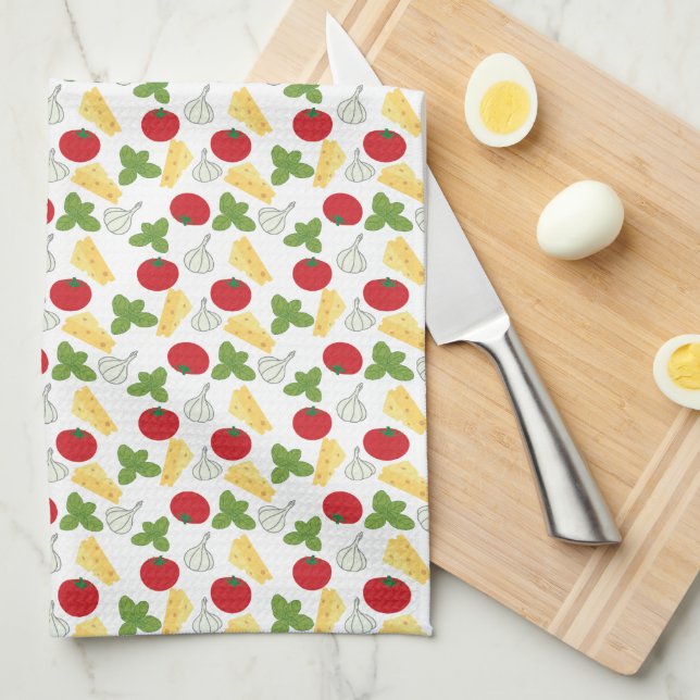 Italian cuisine essential ingredients kitchen towel (Quarter Fold)