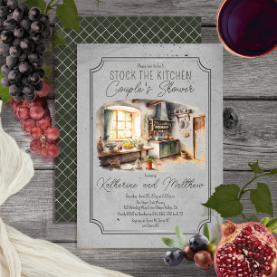 Italian Cuisine Stock the Kitchen Couple's Shower Invitation