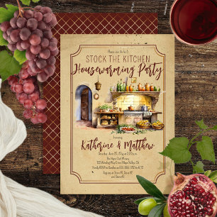Italian Cuisine Stock the Kitchen Housewarming Invitation