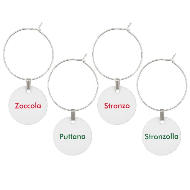 Italian Curse Word Wine Charms (Staggered)