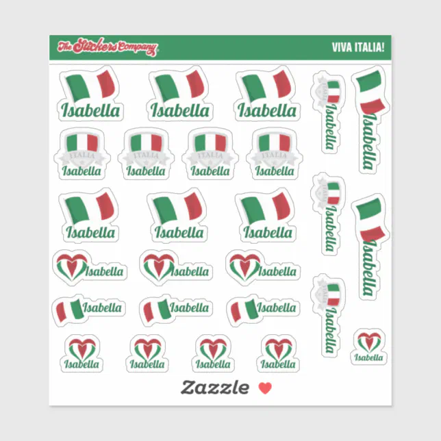 Italian Custom Name Labels | Italy | Zazzle