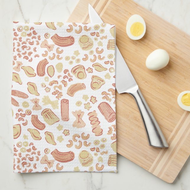 ITALIAN CUTIES The cute italian pasta pattern Kitchen Towel (Quarter Fold)