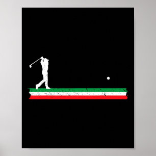 Italian Dad Golfing Father Italy Flag Golf Fan Uni Poster