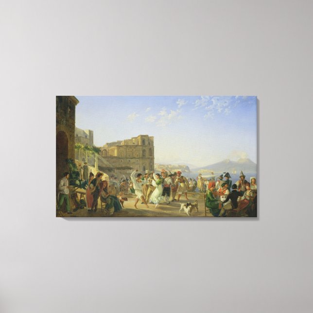 Italian Dancing, Naples, 1836 Canvas Print (Front)