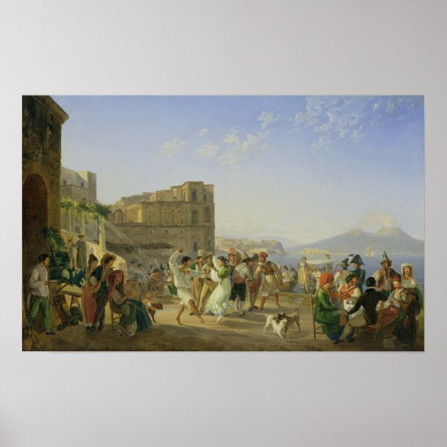 Italian Dancing, Naples, 1836 Poster (Front)