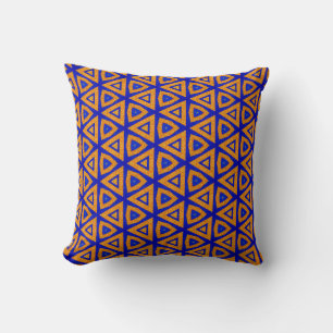 Italian Designer Golden and Royal Blue Pillow
