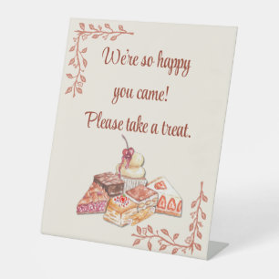Italian Dessert Cafe Baby Shower Take a Treat Pedestal Sign